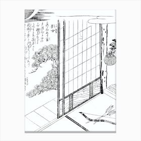 Toriyama Sekien Vintage Japanese Woodblock Print Yokai Ukiyo-e Kage Onna Canvas Print