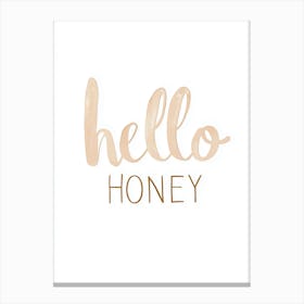 Hello Honey Typografie, Boho pastel Schriftzug Canvas Print