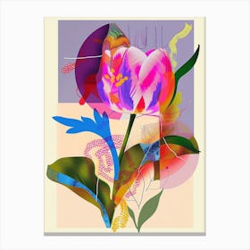 Tulip 3 Neon Flower Collage Canvas Print