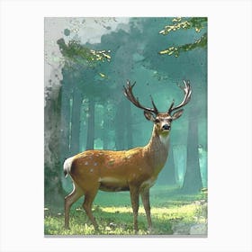 Deer Forest Canvas Print