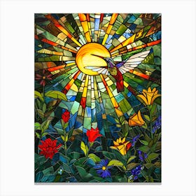 Hummingbird Stained Glass 14 Canvas Print