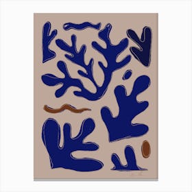 Blue Seaweed Canvas Print