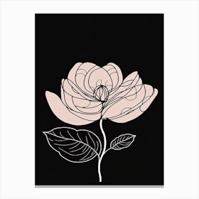 Line Art Lotus Flowers Illustration Neutral 4 Canvas Print