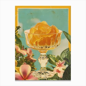 Yellow Jellied Candy Sweets Retro Collage 1 Canvas Print