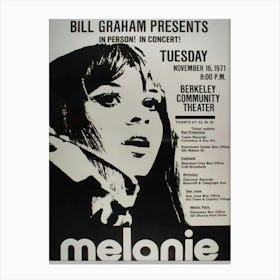 Melanie Berkeley 1971 Bgp Concert Poster Canvas Print