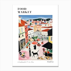 The Food Market In Porto 1 Illustration Poster Canvas Print