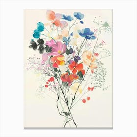 Gypsophila 2 Collage Flower Bouquet Canvas Print