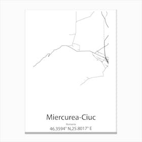 Miercurea Ciuc,Romania Minimalist Map Canvas Print