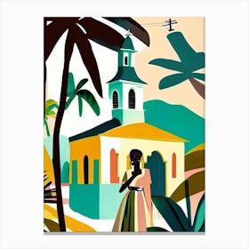 Mayreau Saint Vincent And The Grenadines Muted Pastel Tropical Destination Canvas Print