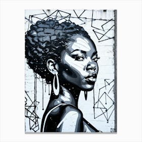 Graffiti Mural Of Beautiful Black Woman 278 Canvas Print