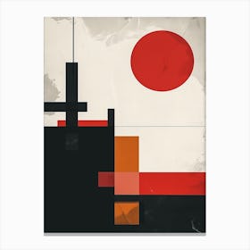 Japandi Cubist Fusion: Abstract Painting 1 Canvas Print