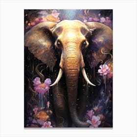 Elephant In Bloom Canvas Print