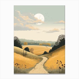 The North Downs Way England 4 Hiking Trail Landscape Canvas Print