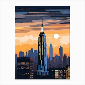 New York City Skyline 3 vector art Canvas Print