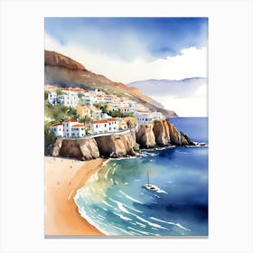 Spanish Las Teresitas Santa Cruz De Tenerife Canary Islands Travel Poster (17) Canvas Print