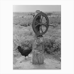 Corn Grinder On Tenant S Farm Near Warner, Oklahoma By Russell Lee Canvas Print