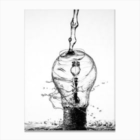 Water Splashing Light Bulb Canvas Print