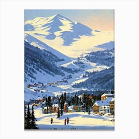 Åre, Sweden Ski Resort Vintage Landscape 1 Skiing Poster Canvas Print