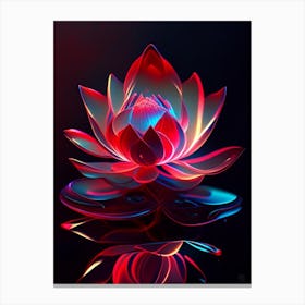 Red Lotus Holographic 6 Canvas Print