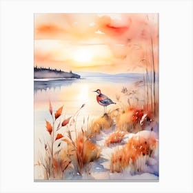 Watercolor Of A Bird Canvas Print