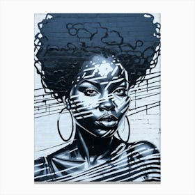 Graffiti Mural Of Beautiful Black Woman 108 Canvas Print