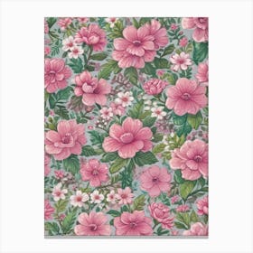 Pink Flowers 8 Canvas Print