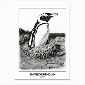 Penguin Nesting Poster 5 Canvas Print