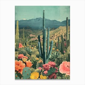 Kitsch Cactus Collage 3 Canvas Print