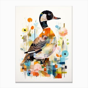 Bird Painting Collage Duck 1 Canvas Print