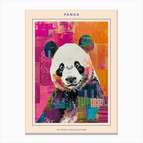 Kitsch Panda Collage 3 Poster Canvas Print