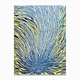Glaucus Atlanticus (Blue Dragon) Linocut Canvas Print