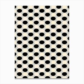 Black And White Polka Dots, Modern Abstract Canvas Print