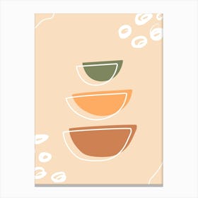 Three Bowls Of Coffee Canvas Print