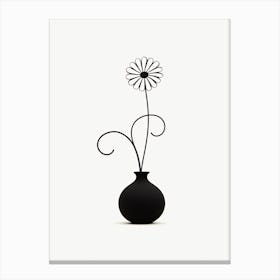 Flower In A Vase Line Art 6 Canvas Print
