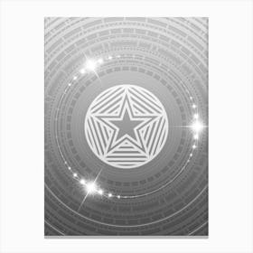 Geometric Glyph in White and Silver with Sparkle Array n.0181 Canvas Print