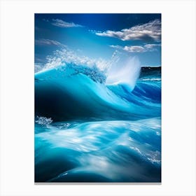 Rushing Water In Deep Blue Sea Water Waterscape Photography 2 Canvas Print