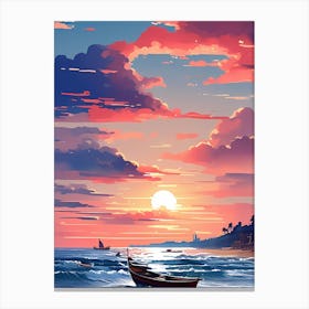 Sunset At The Beach 20 Canvas Print