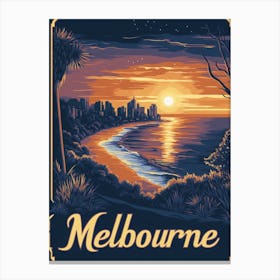 Aihrgdesign A Mid Century Modern Travel Poster For Melbourne 2 Canvas Print