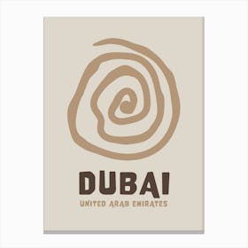 Dubai Neutral Brown Canvas Print