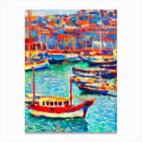 Port Of Istanbul Turkey Brushwork Painting harbour Canvas Print