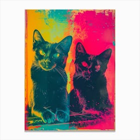 Cat Portrait Polaroid Inspired 3 Canvas Print