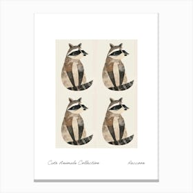Cute Animals Collection Raccoon 2 Canvas Print