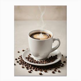 Cup of Steaming Coffee Espresso Kitchen Wall Art  Canvas Print