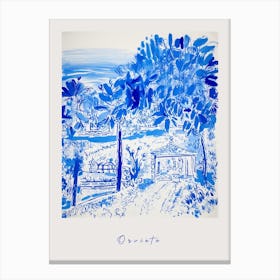 Orvieto Italy Blue Drawing Poster Canvas Print