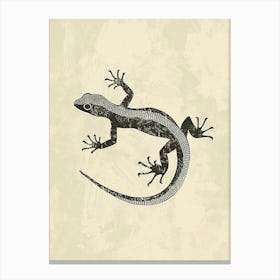 Block Print Gecko 5 Canvas Print