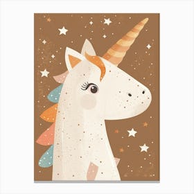 Unicorn With The Stars Muted Mocha Pastels 1 Canvas Print
