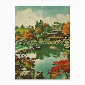Kenrokuen Garden In Kanazawa Mid Century Modern 3 Canvas Print