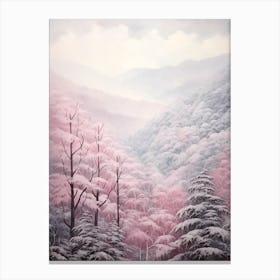 Dreamy Winter Painting Great Smoky Mountains Nationial Park United States 1 Canvas Print
