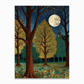 William Morris Moonlight In The Woods 110 Canvas Print