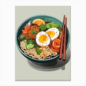 Asian Noodle Bowl Canvas Print